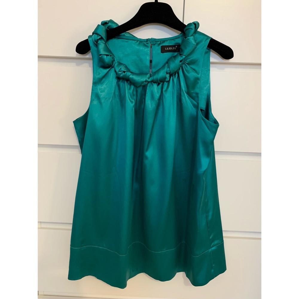 LiliBleu green/turquoise satin tank size M